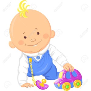 18719728-vector-lindo-bebé-sonriente-jugando-con-un-coche-de-juguete-arrastrarse-por-el-suelo