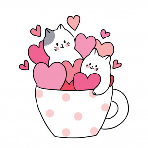 dibujos-animados-lindo-dia-san-valentin-gatos-blancos-muchos-corazones-taza-cafe_39961-1636